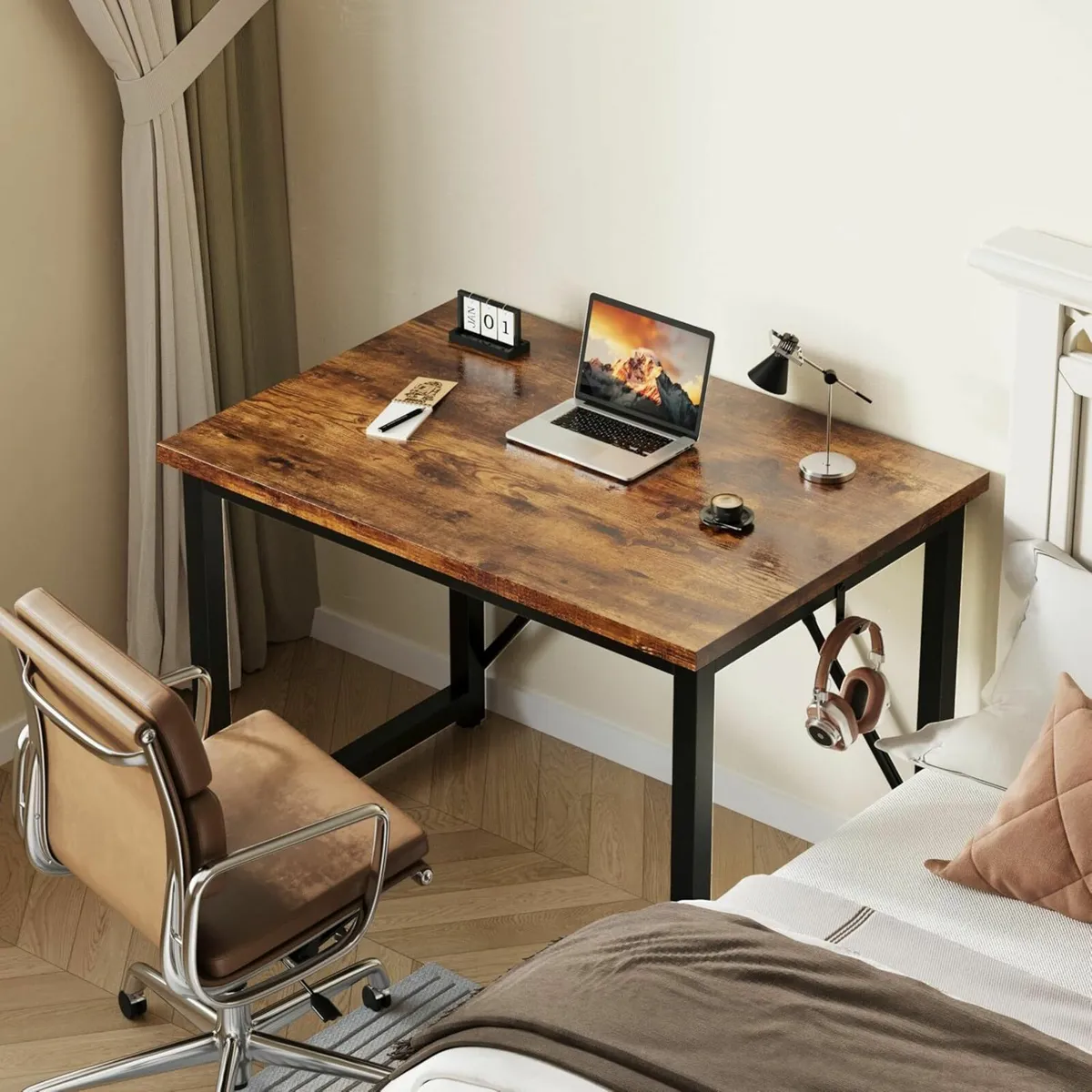 Computer Desk 80x50 cm, Home Office, Study Brown - Image 4