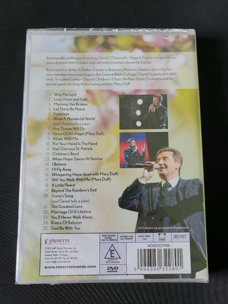Daniel O'Donnell DVD Hope and Praise 2009 - Image 2