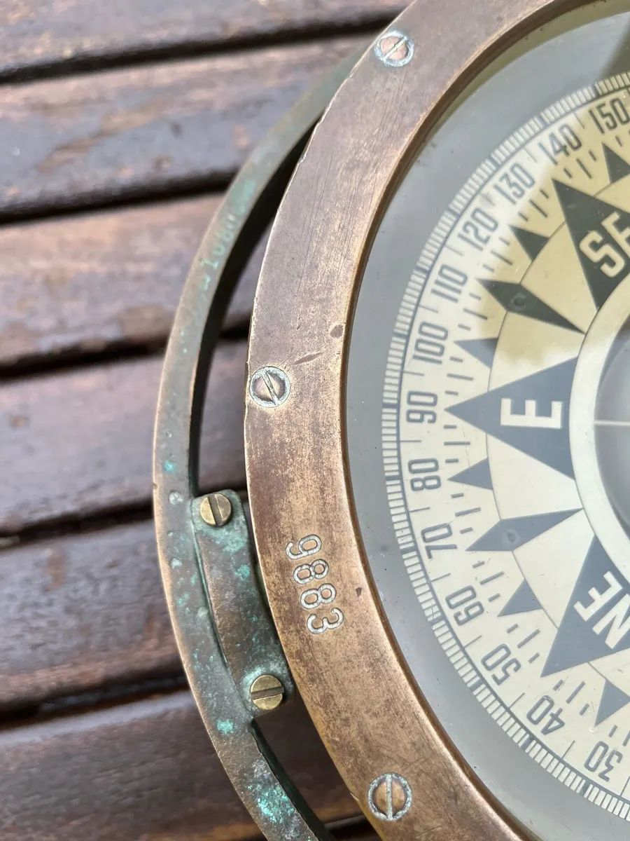 Vintage Brass Compass - Image 3