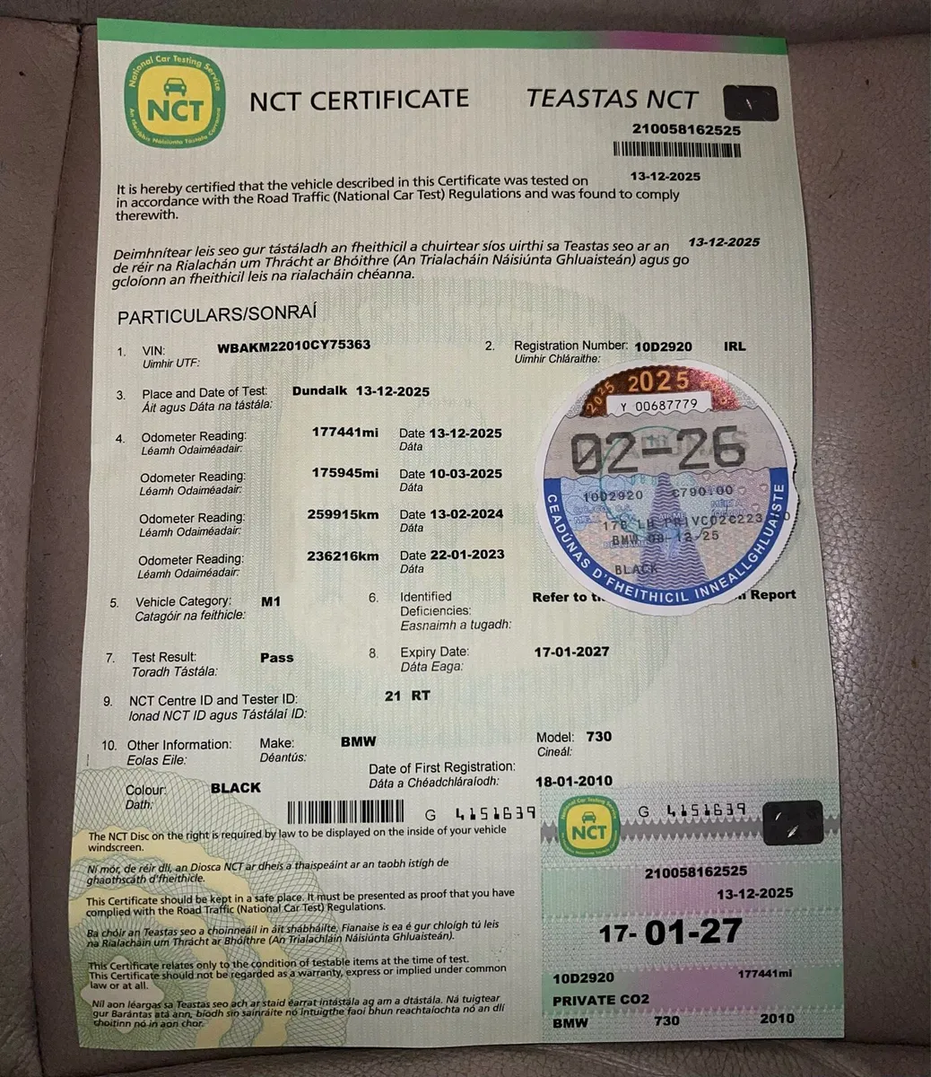 2010 BMW 730D Auto New NCT 1/27 New TAX 2/27 - Image 3