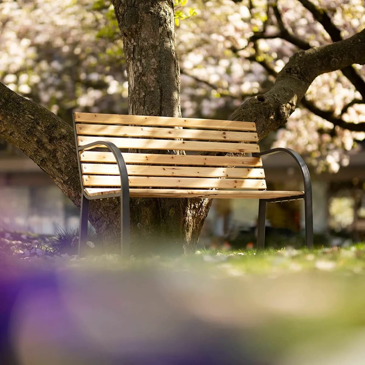 Weatherproof Wooden Garden Bench Chair - Image 3