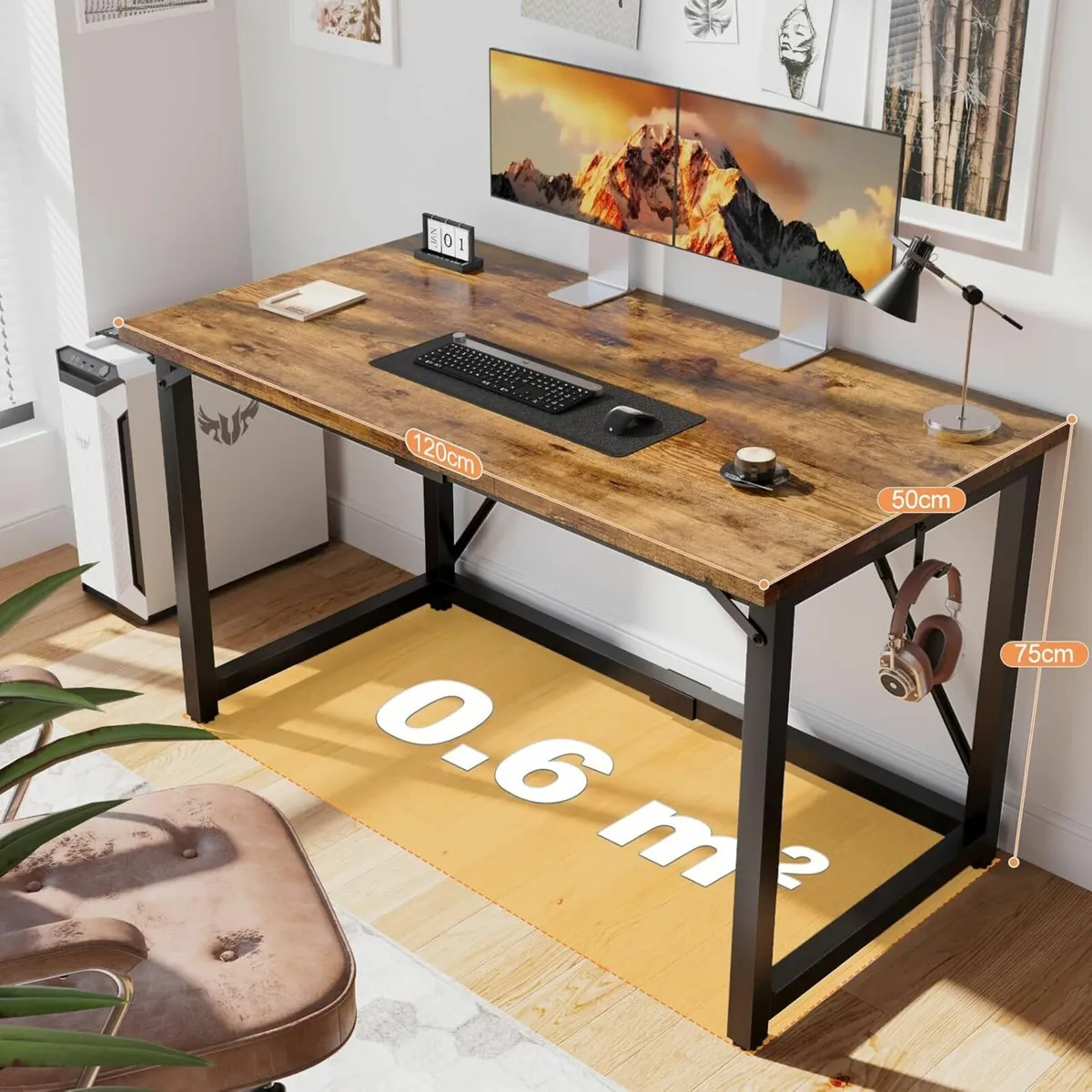 Computer Desk 120 x 50 cm, Home Office desk Study - Image 4