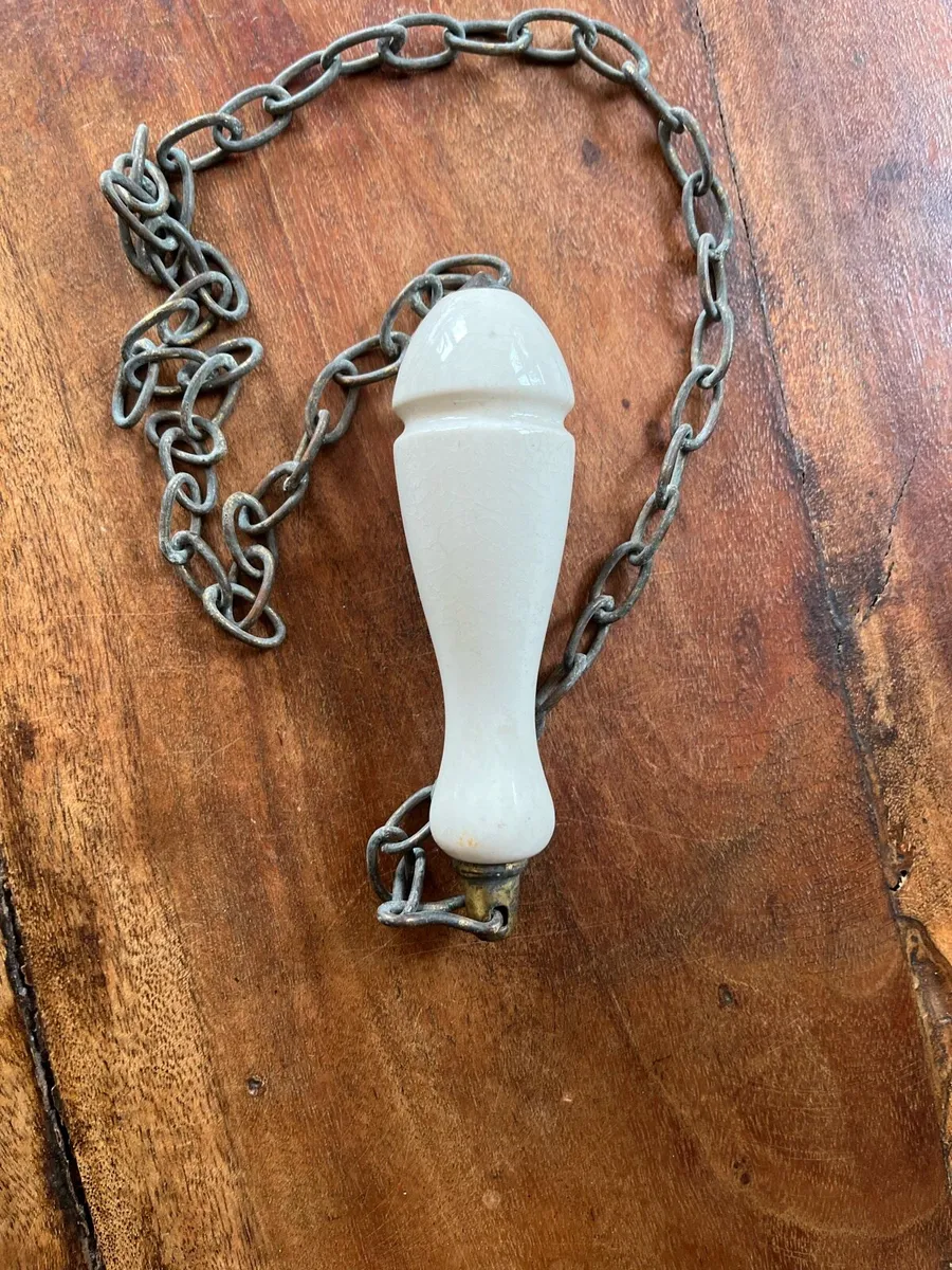 Antique Toilet Pull Handle And Chain - Image 2