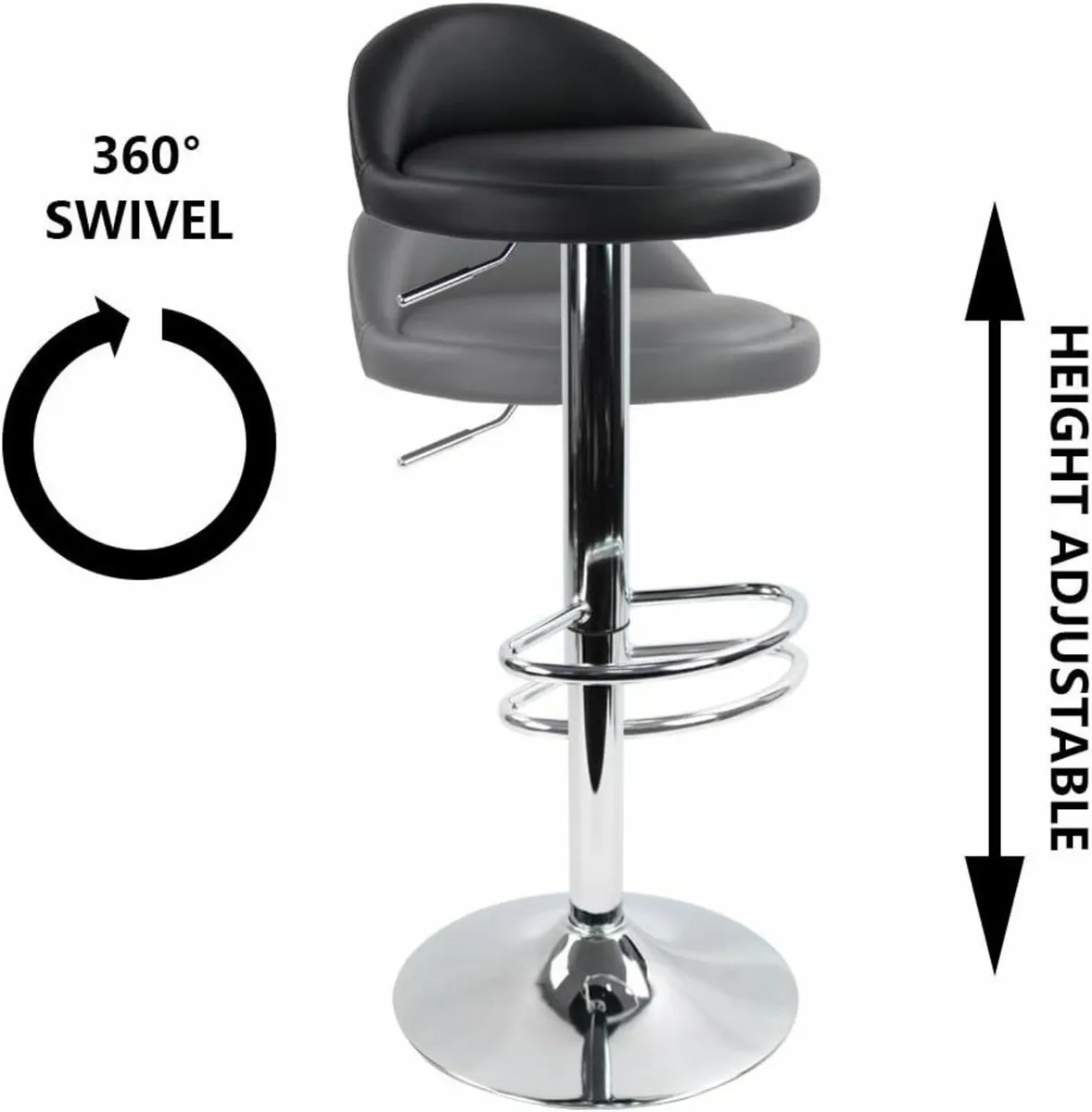 1 Pack Leather Barstool  Height Adjustable - Image 3