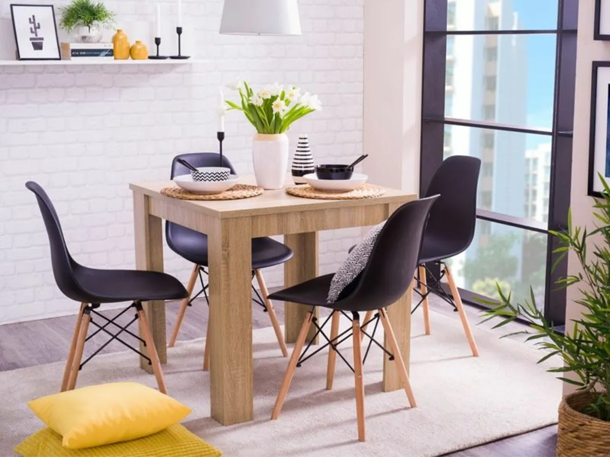 Modern Nordic Dining Set ✨ 4 Chairs - Image 1