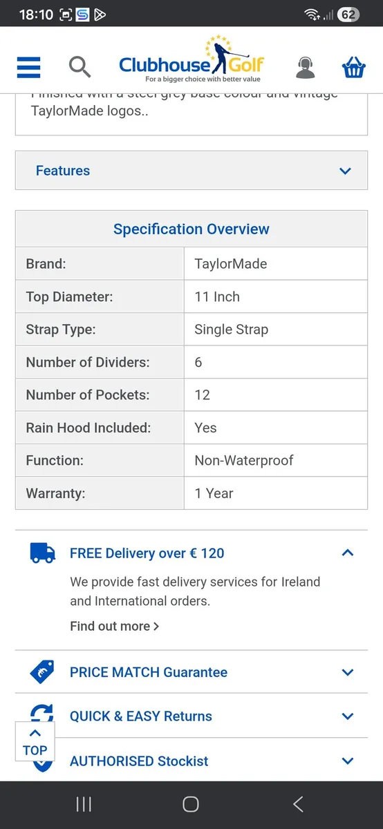 Taylormade golf bag - Image 4