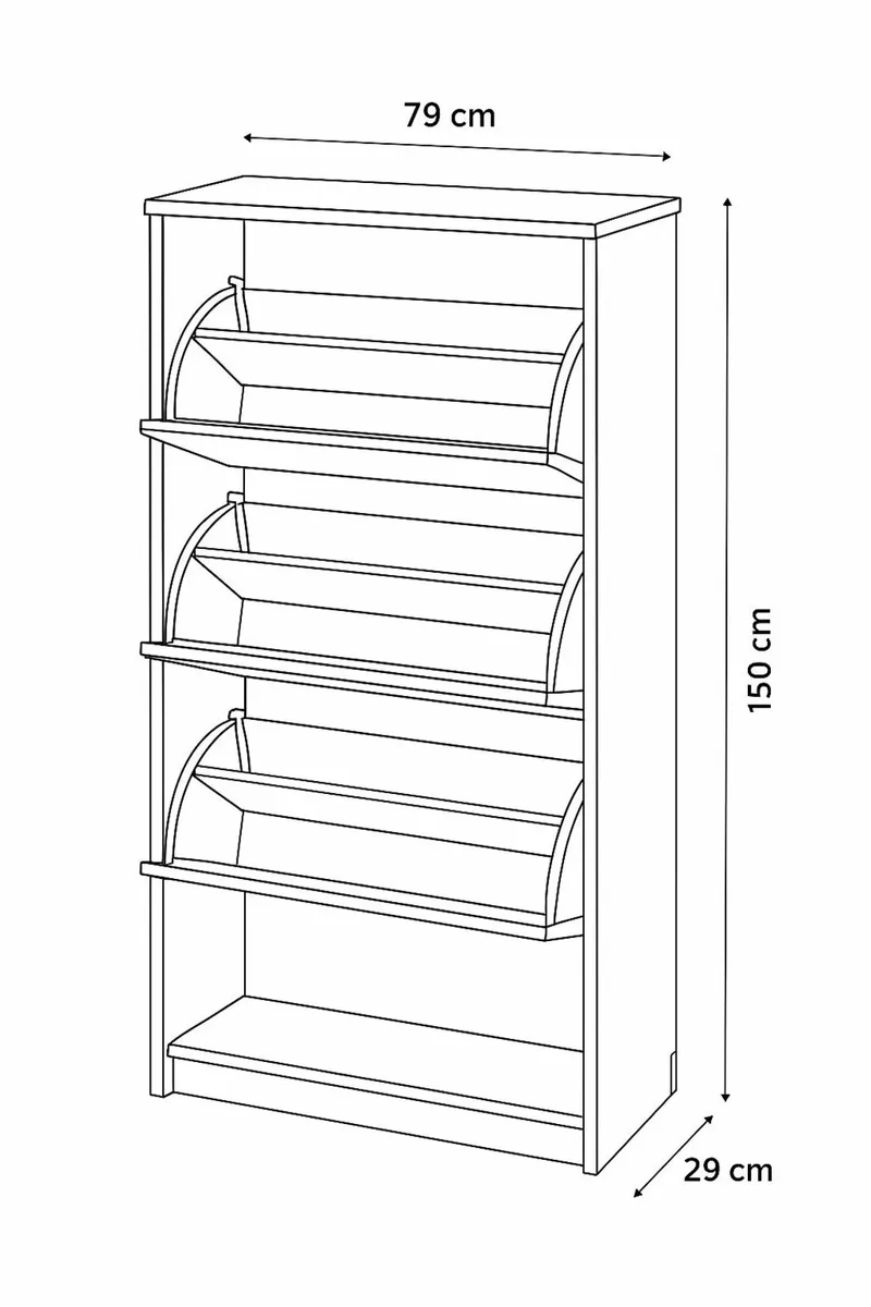 Shoes cabinet with 3 compartments - Image 2