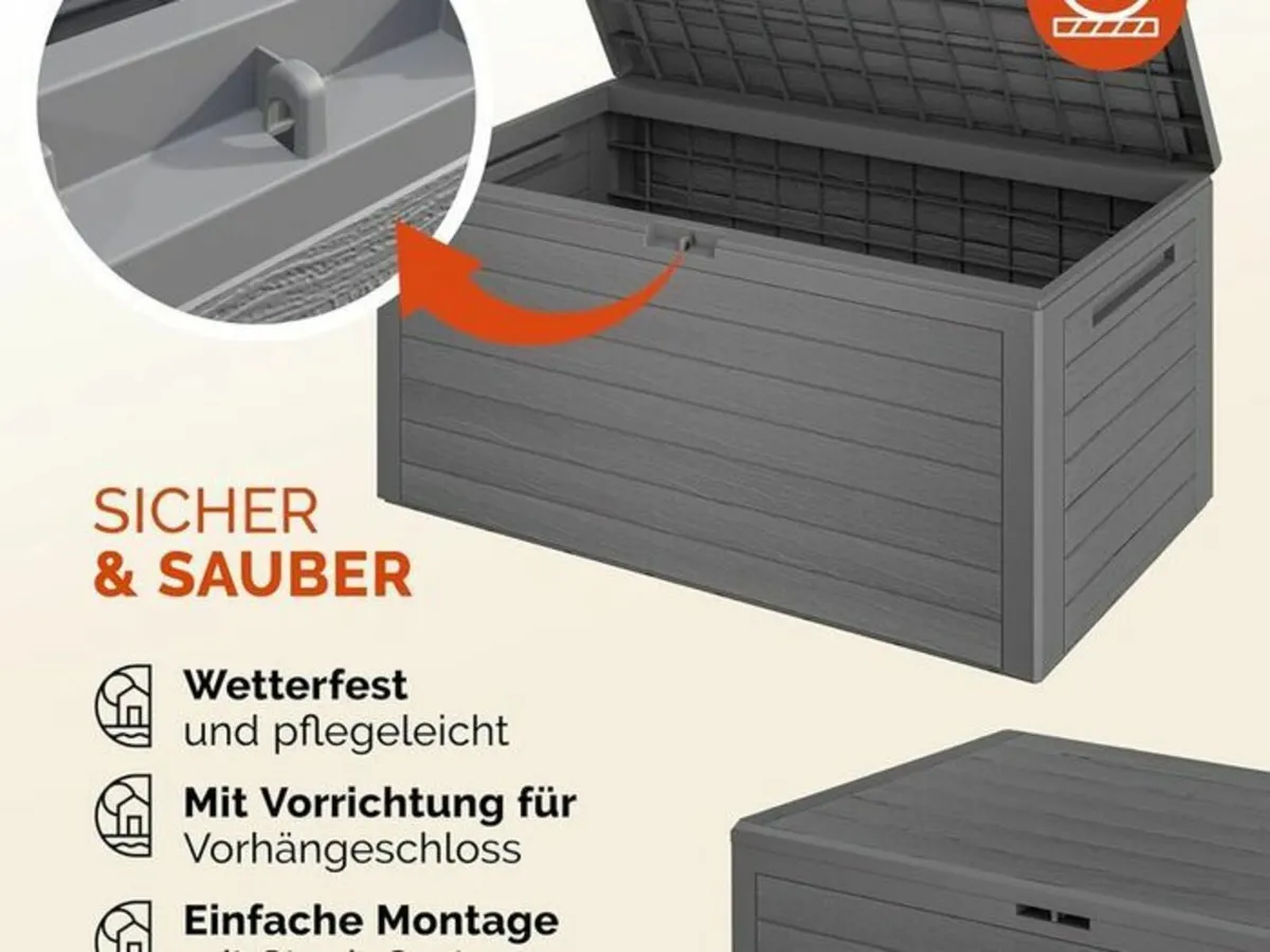 Outdoor Storage Box 300L Capacity, Weatherproof, W - Image 2