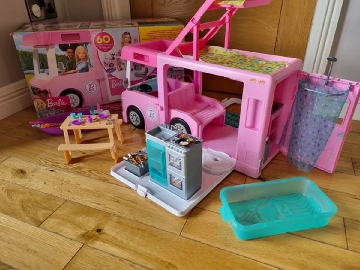 3-1 Barbie DreamCamper, Doll Playset - Image 2