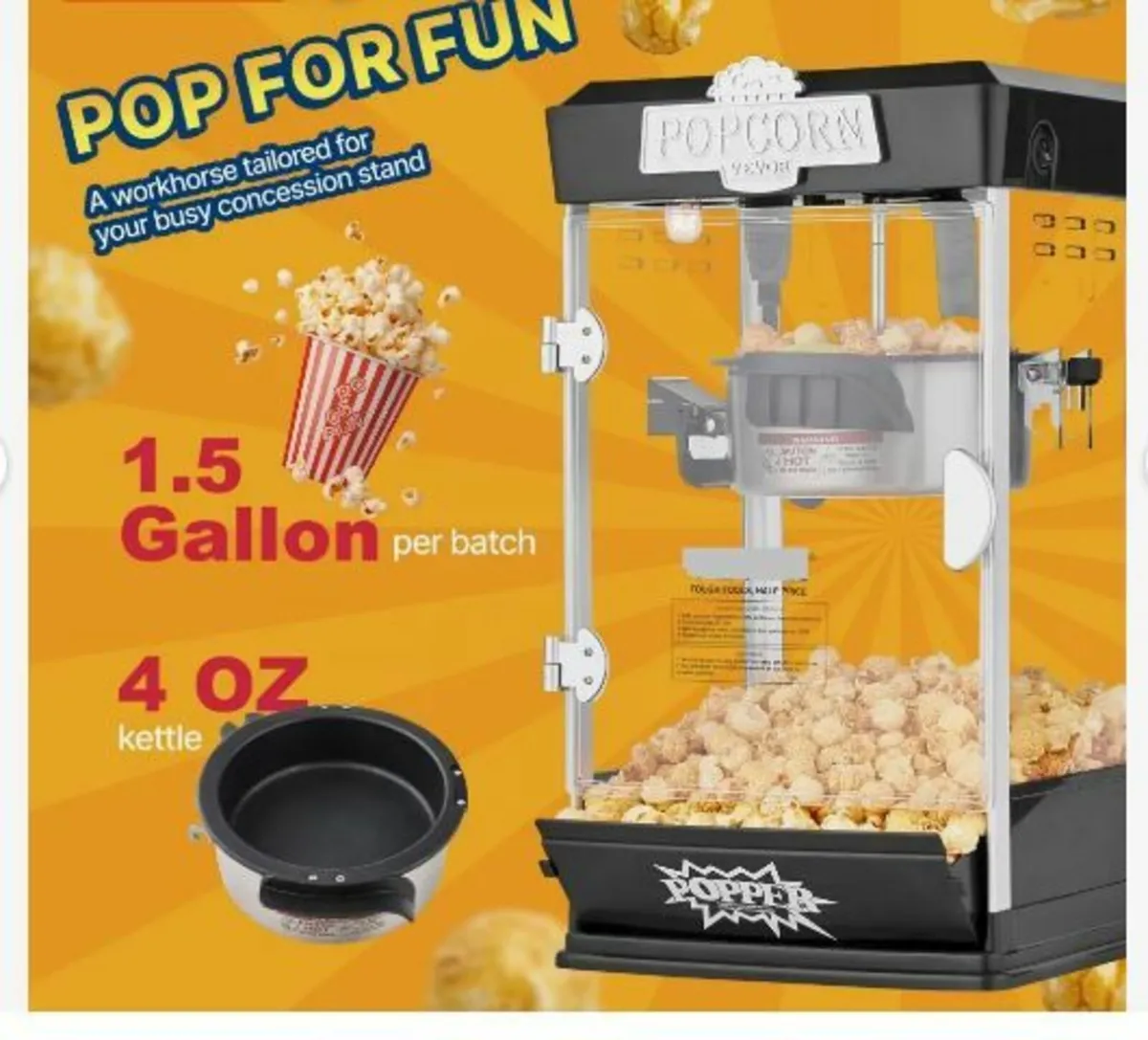 Popcorn Maker, 480W - Image 3