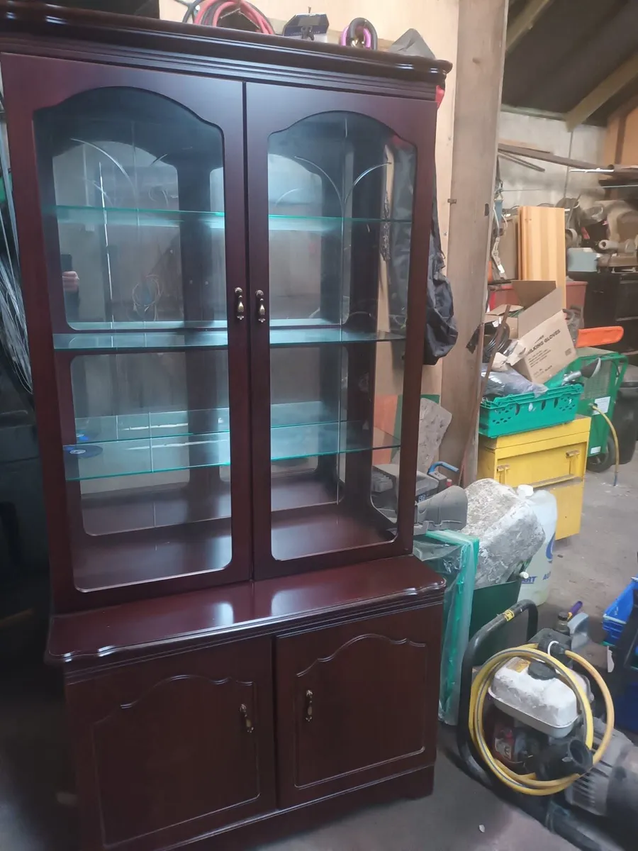 Mahogany Glass Front cabinet - Image 1