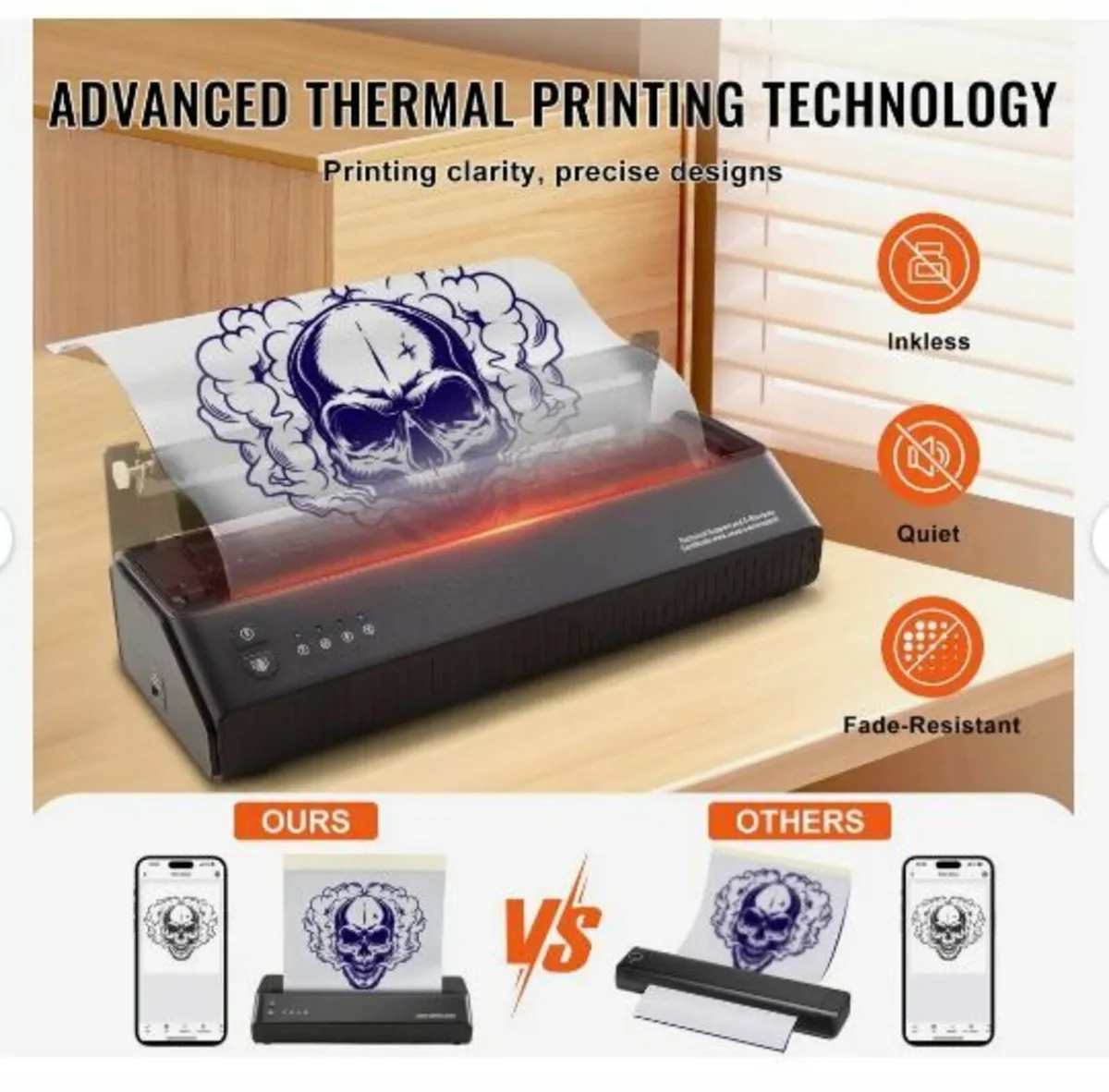 Tattoo Transfer Stencil Printer, Wireless Bluetoot - Image 3