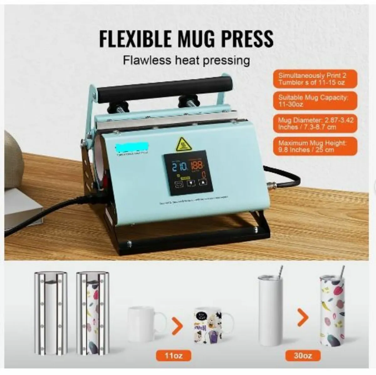 2 in 1 Tumbler and Hat Heat Press Machine - Image 2