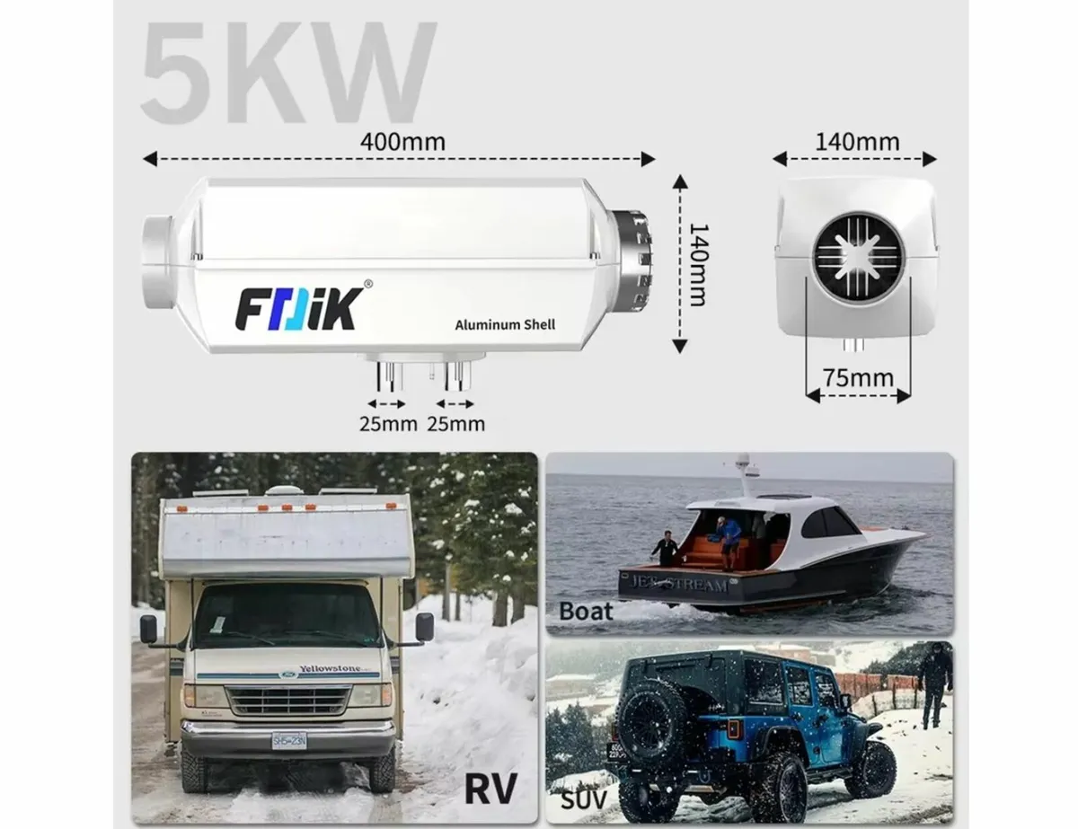 Diesel heater with ALUMINUM shell, App, Timer, - Image 4