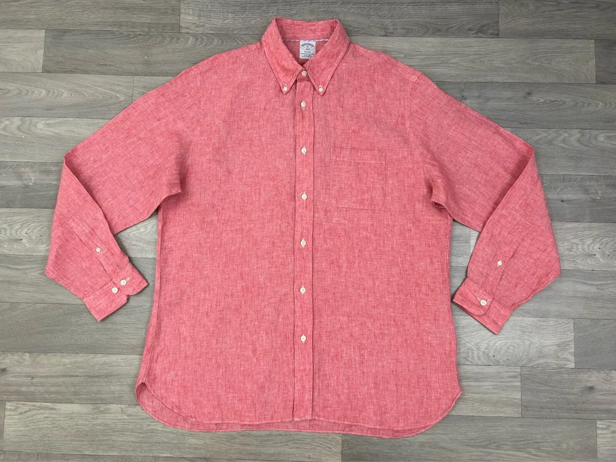 Brooks Brothers Button Down Linen Shirt XL/XXL - Image 1