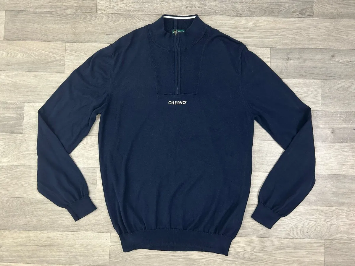Chervo Half Zip Cotton Golf Jumper Mens Medium - Image 1