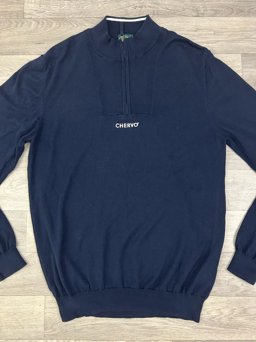 Chervo Half Zip Cotton Golf Jumper Mens Medium - Image 2