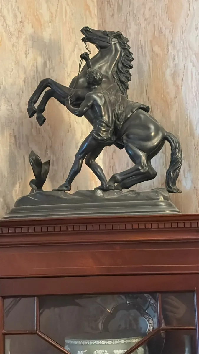 Antique horse and jockey french equine