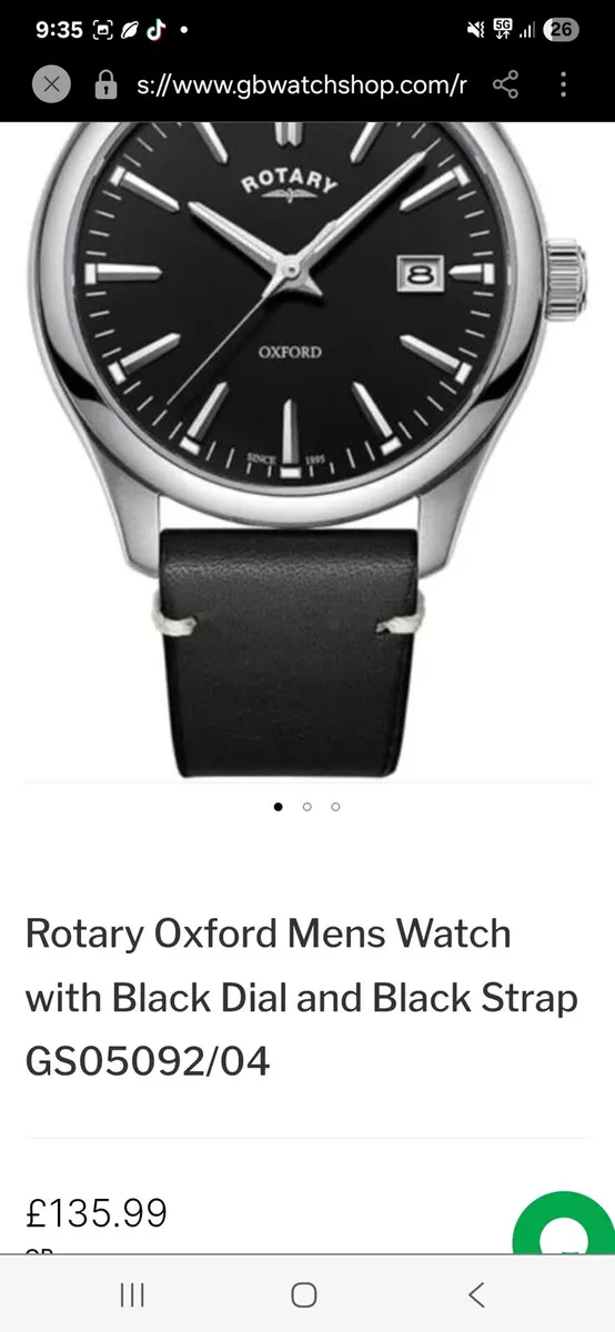 Rotary Oxford Mens Watch with Black Dial and Black - Image 3