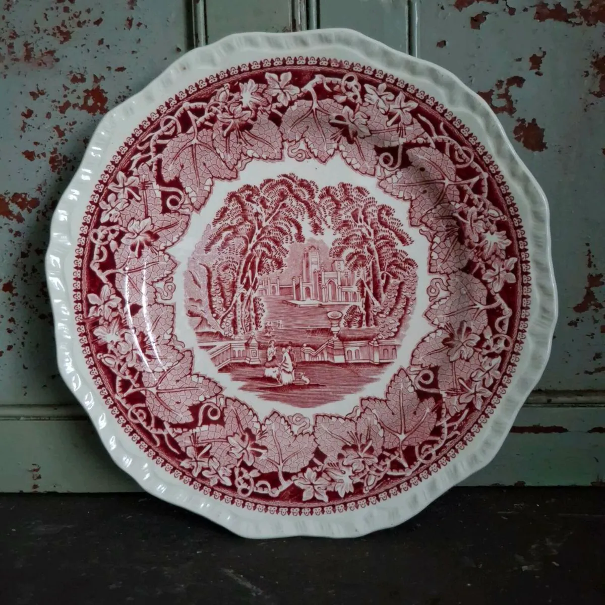 Masons Vista Pink Transferware Plate - Image 1
