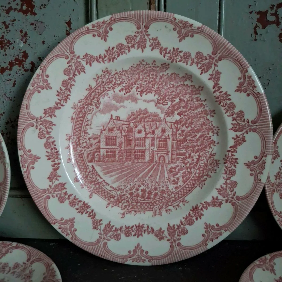 Ironstone Red Transferware Plates - Image 2