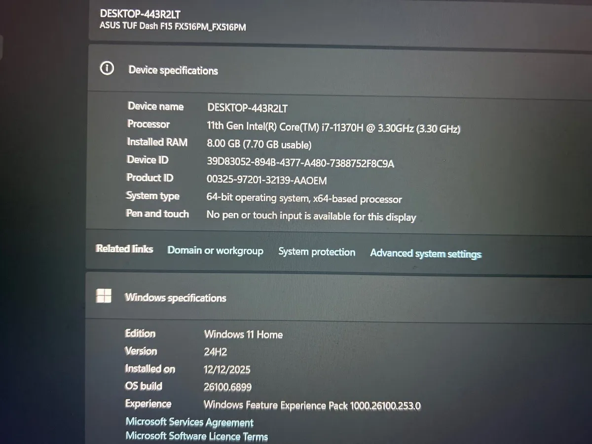 ASUS TUF F15 DASH RTX 3060 LAPTOP - Image 4