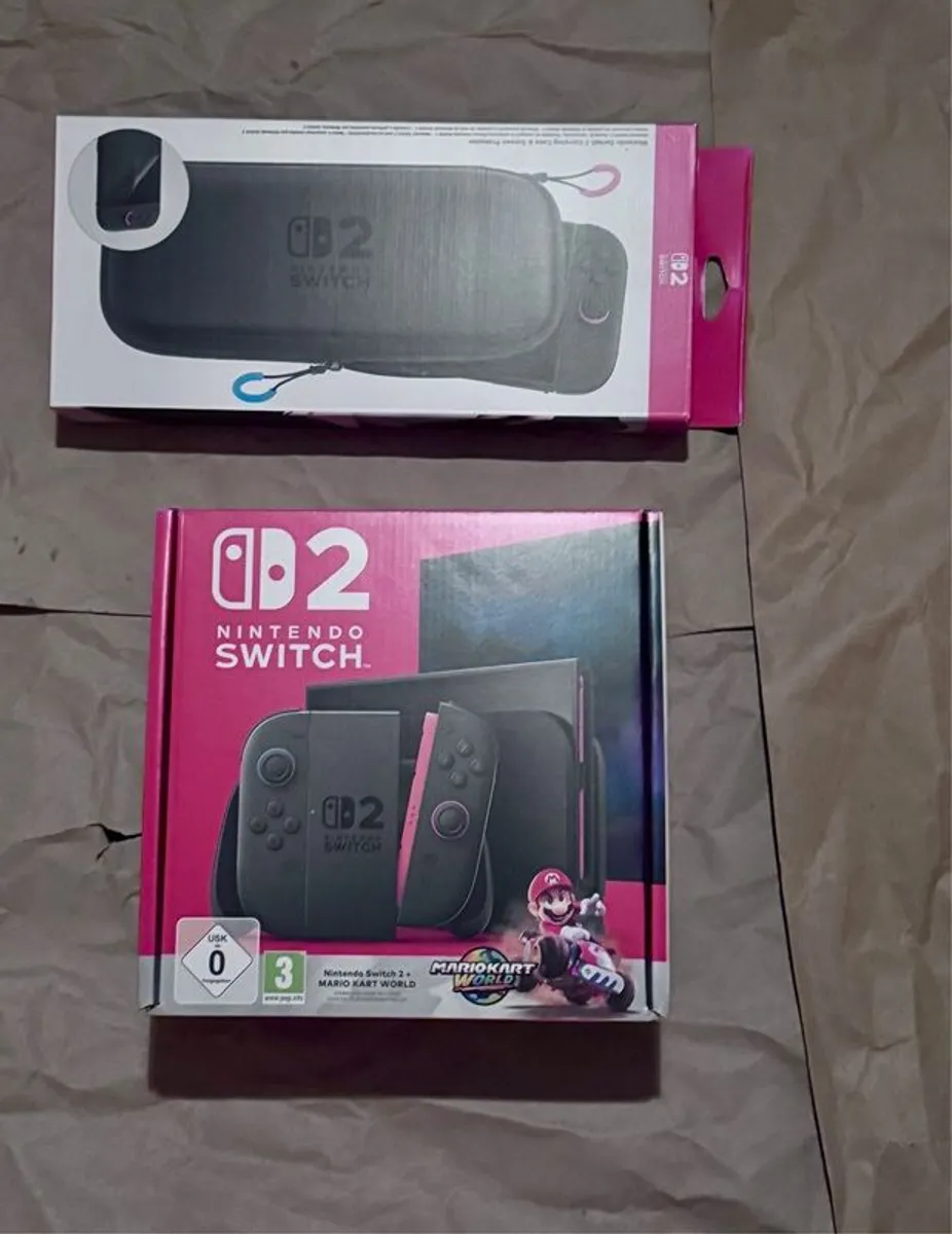 Brand New Nintendo Switch 2 + Mario Kart World Bundle + New Case - Image 1