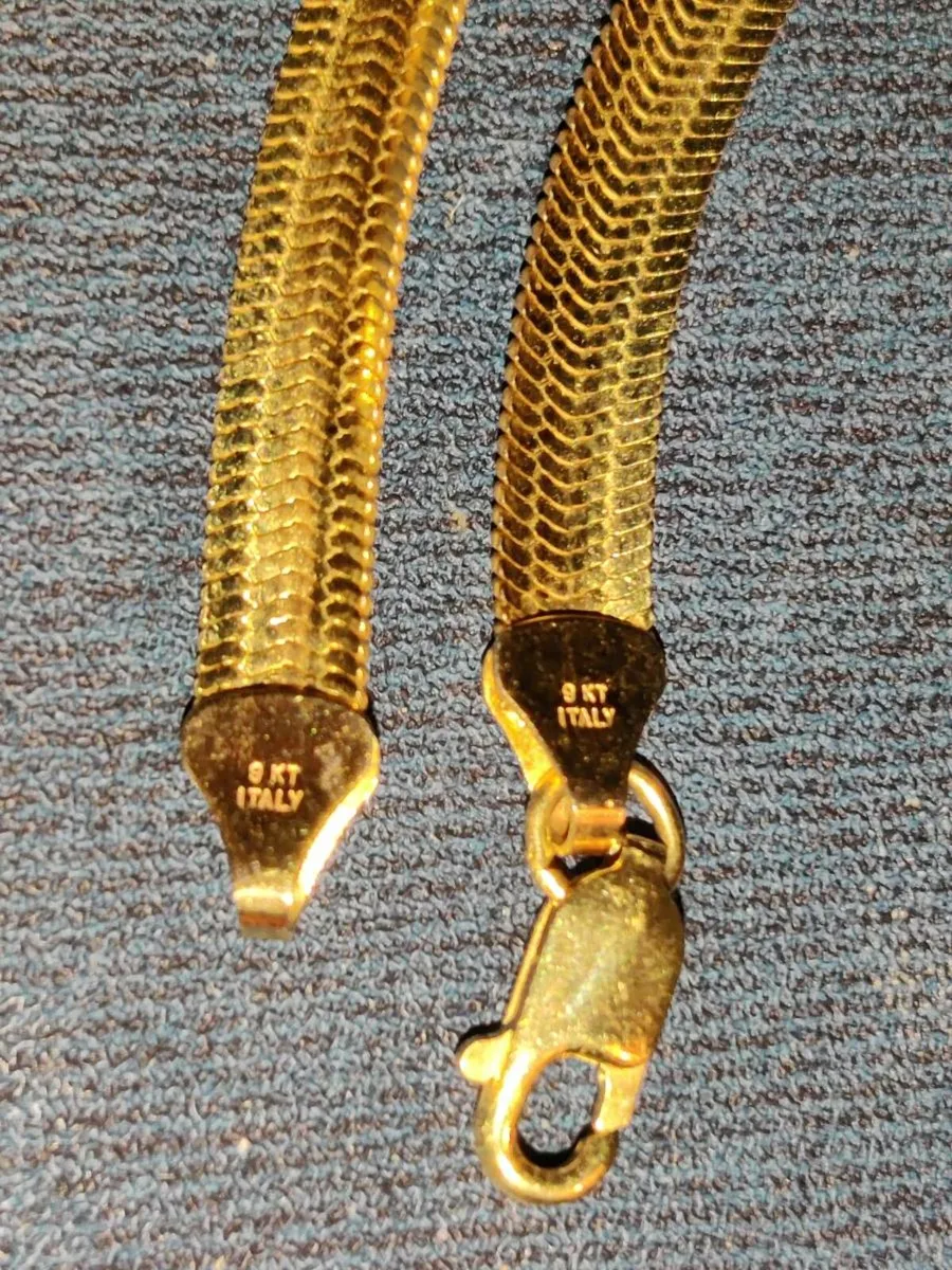 HERRINBONE, 9CT Gold 8.03g 18"Long Chain & Cert ! - Image 4