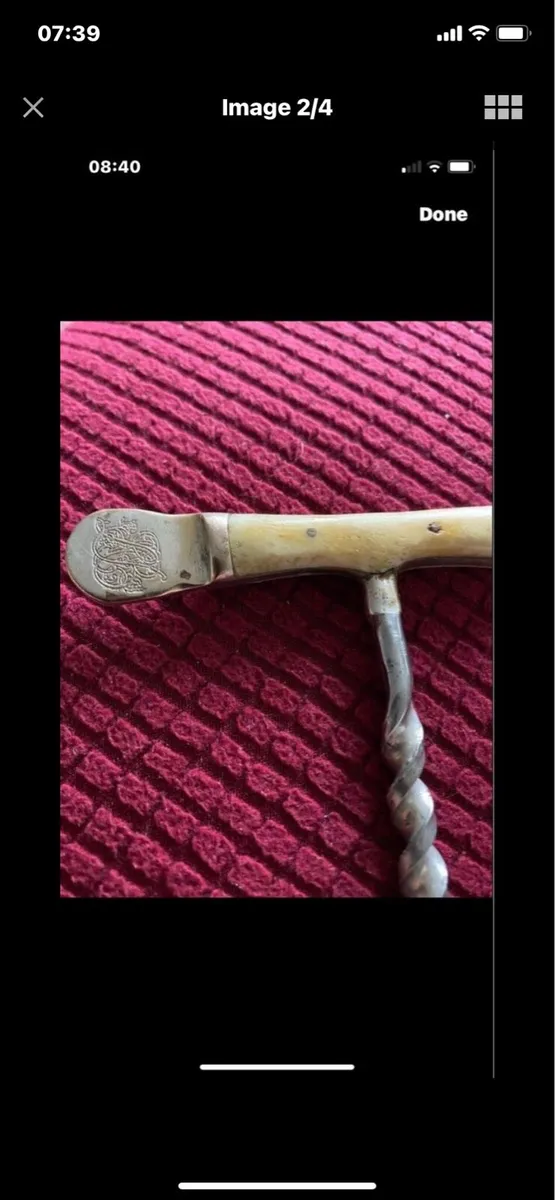 Antique Metal & Bone Corkscrew - Image 2