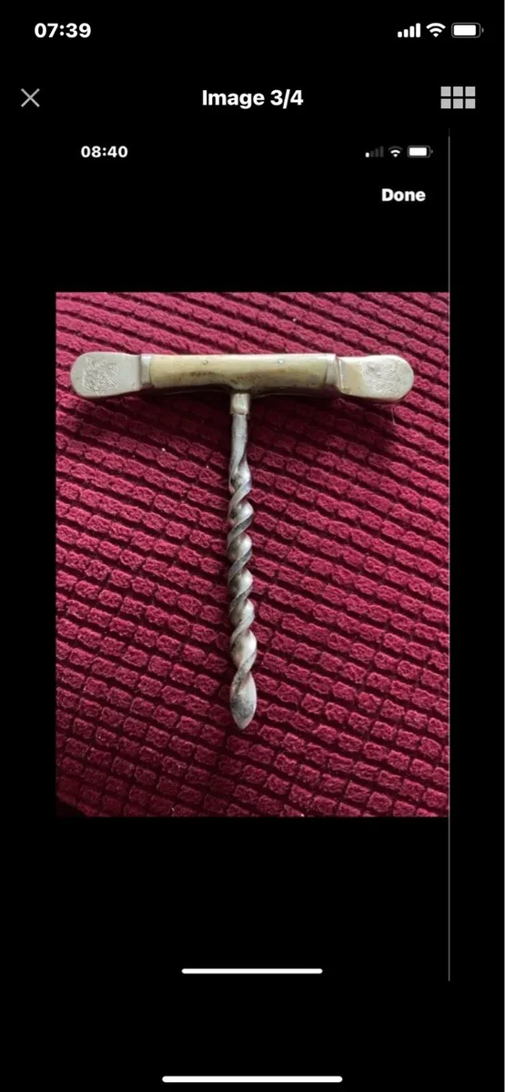 Antique Metal & Bone Corkscrew - Image 3