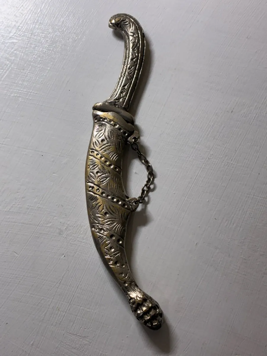 Antique Brass silver plated dagger - Image 2