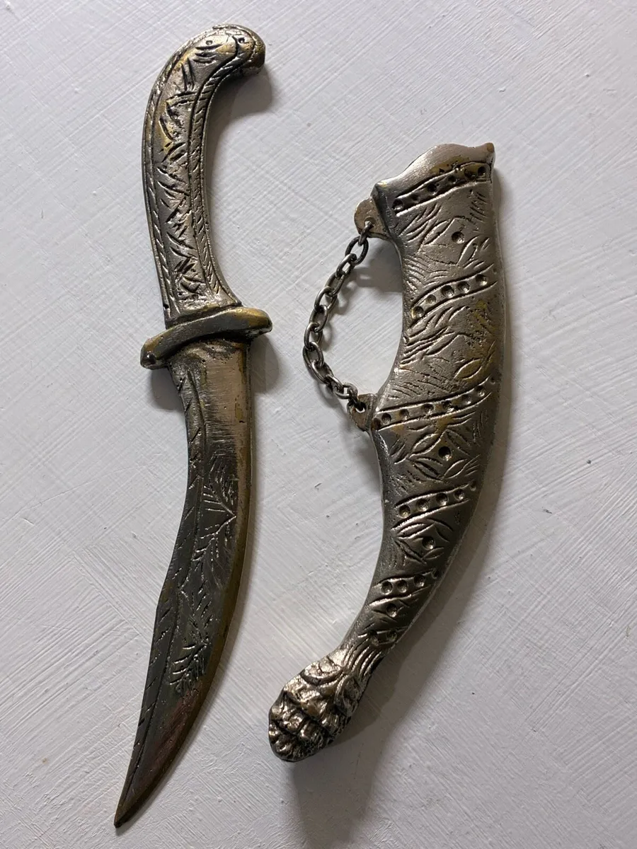 Antique Brass silver plated dagger - Image 4