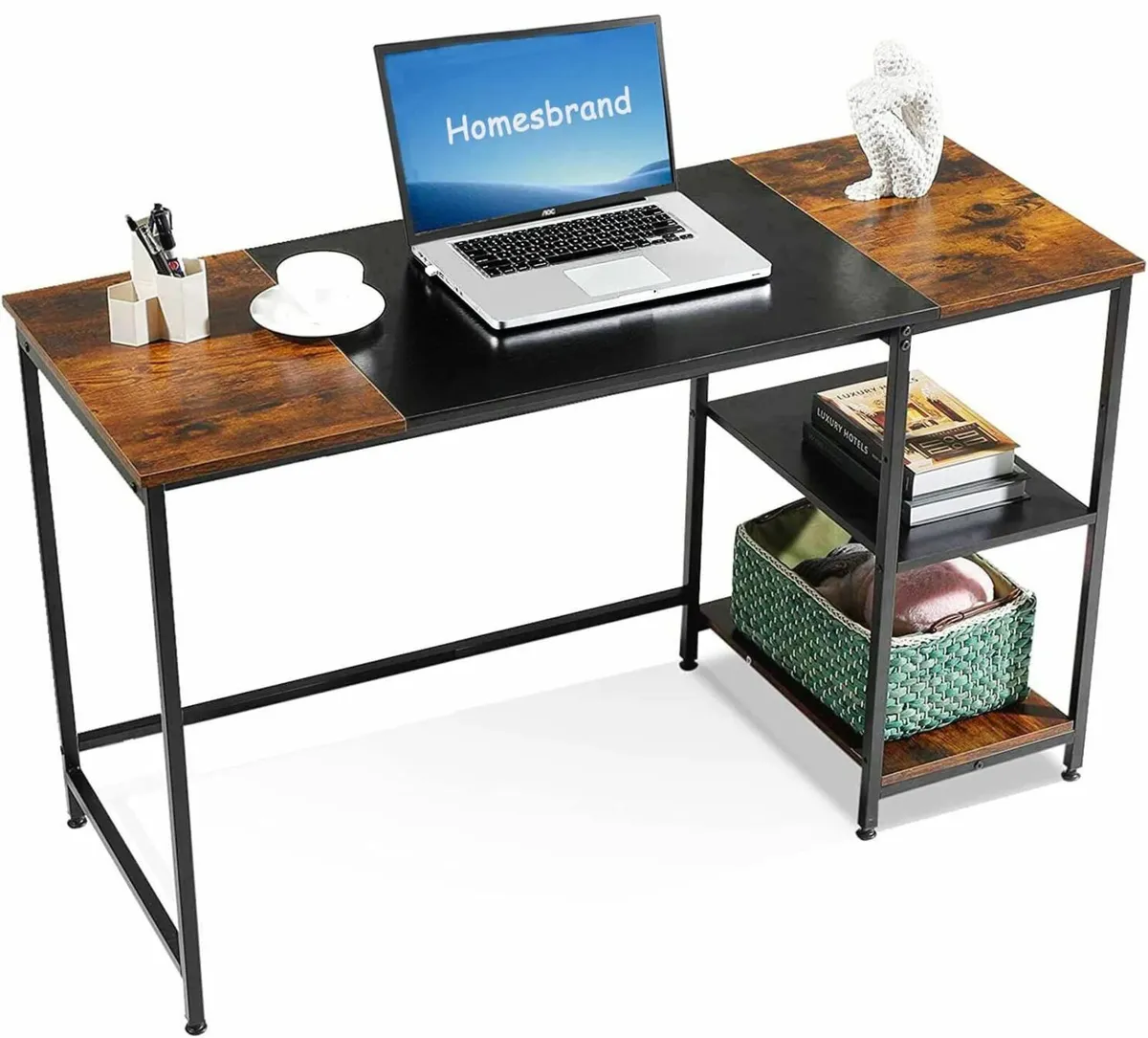 Computer Desk Home Office with Storage Shelves - Image 1