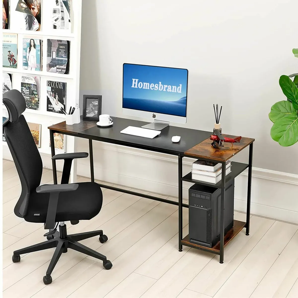 Computer Desk Home Office with Storage Shelves - Image 2