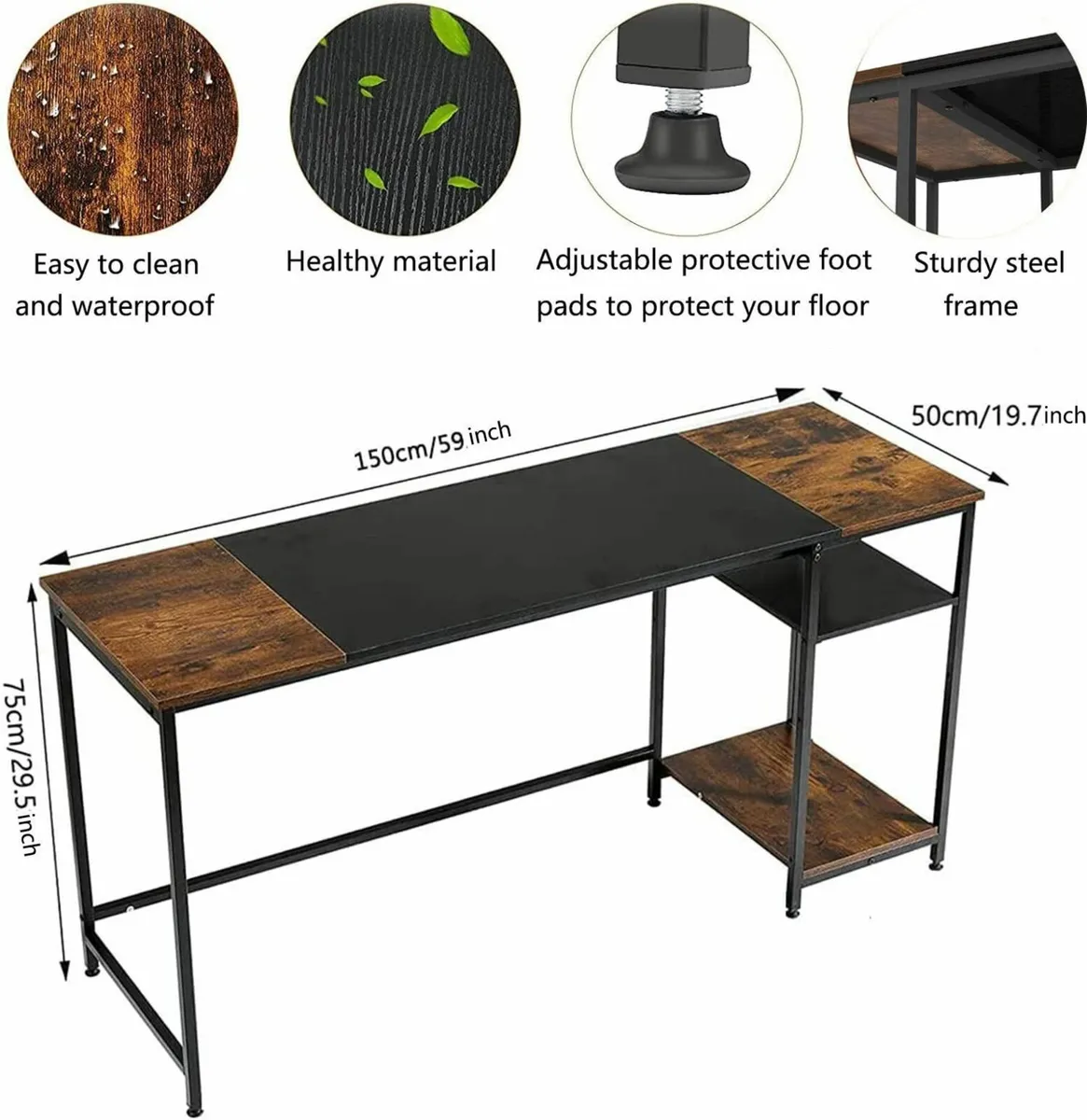 Computer Desk Home Office with Storage Shelves - Image 3