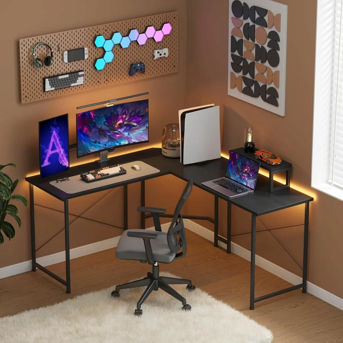 Corner Desk 50 L Shaped Gaming with Removable - Image 1