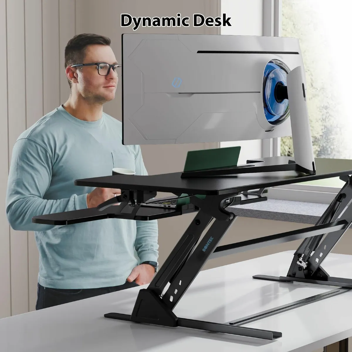 Standing Desk Converter Dual Gas Spring Height - Image 2