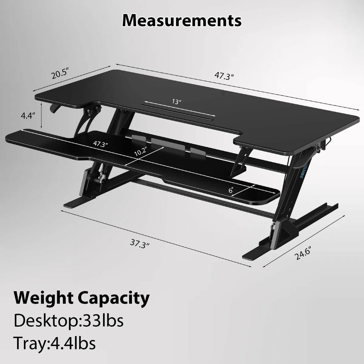 Standing Desk Converter Dual Gas Spring Height - Image 3