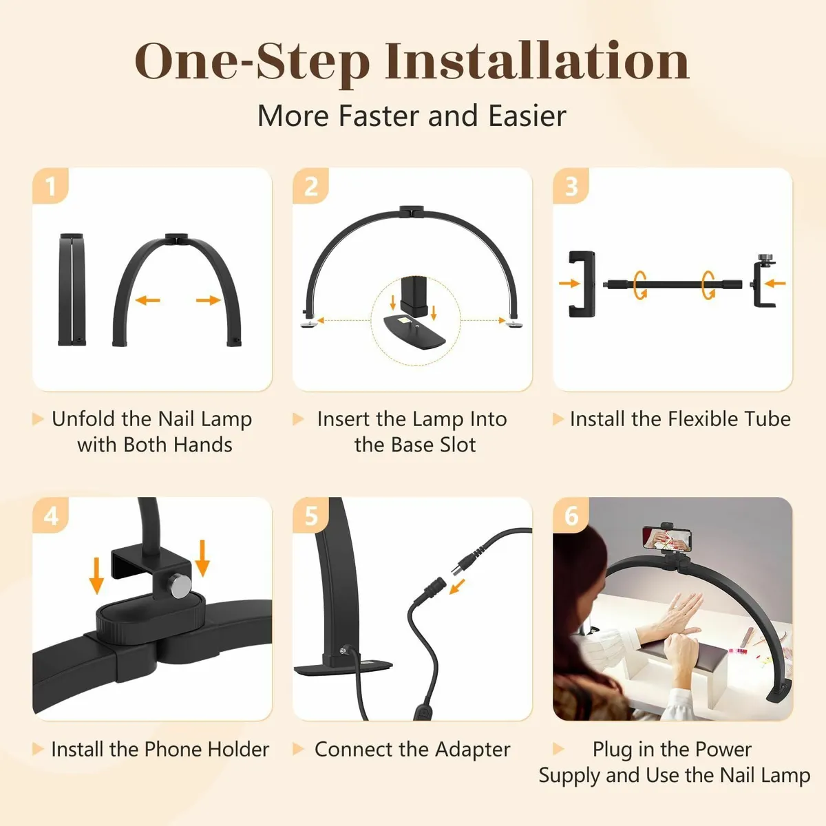 Half Moon Light for Nail Desk: 29Arch Desk Lamp - Image 3