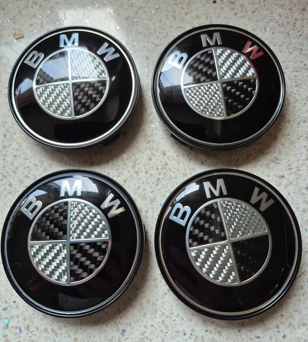 BMW Carbon Fibre Centre Caps (BLACK) FREE POST - Image 1