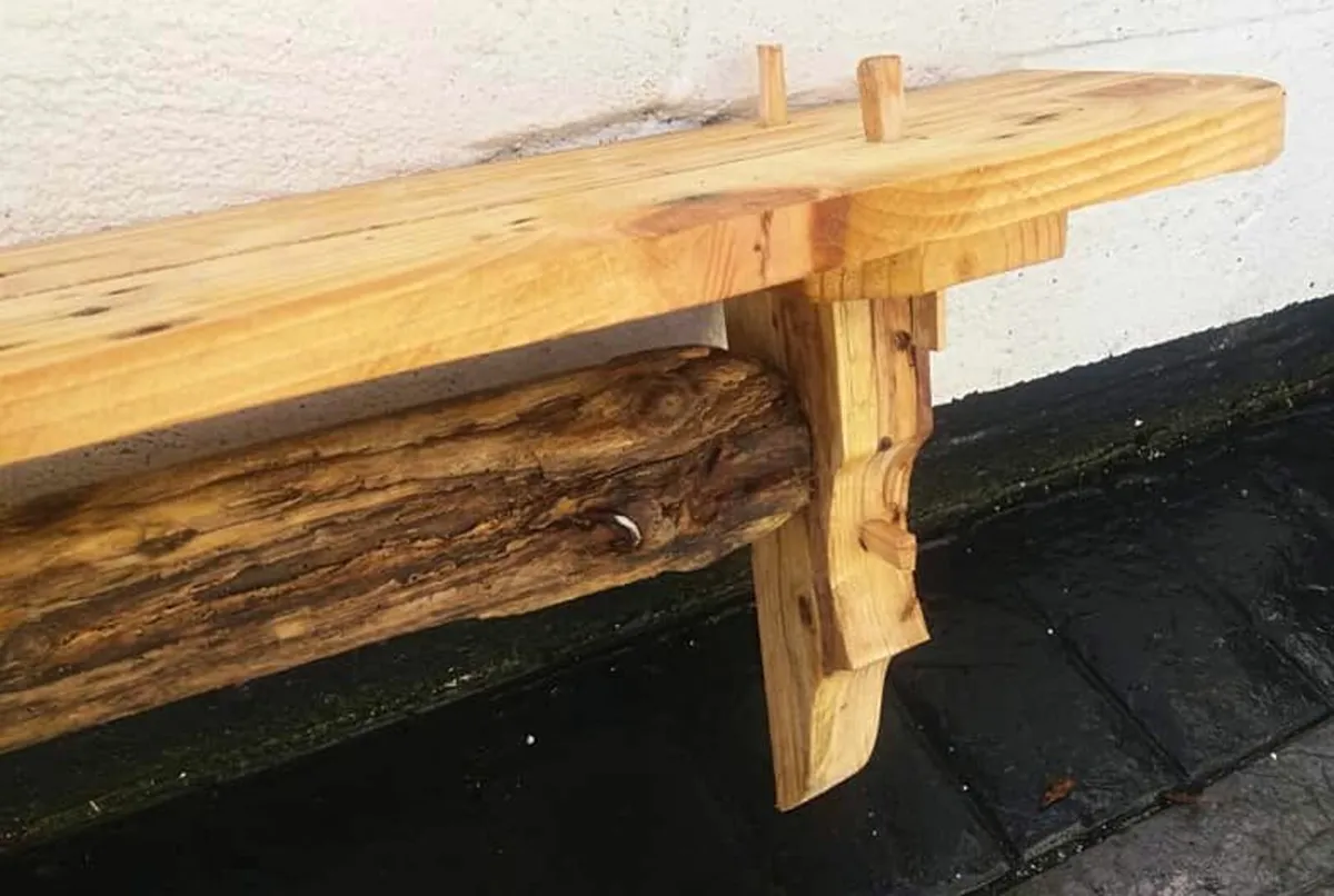 Country Style driftwood stove mantel / shelf - Image 2