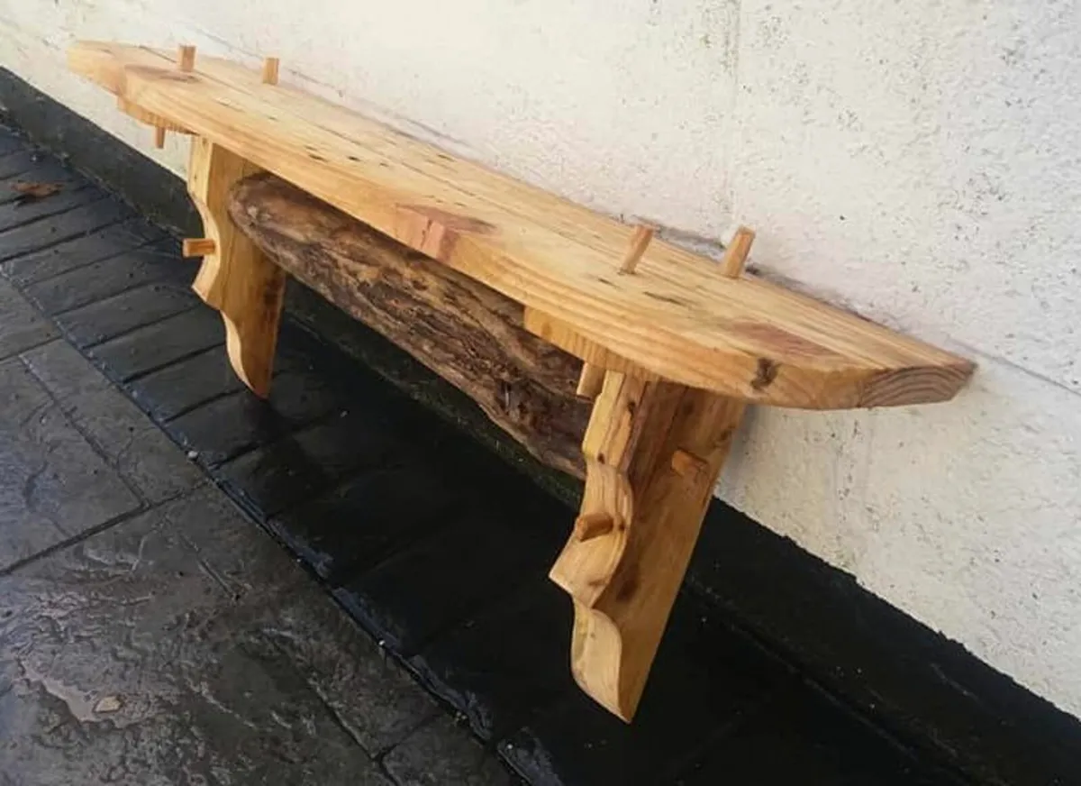 Country Style driftwood stove mantel / shelf - Image 3