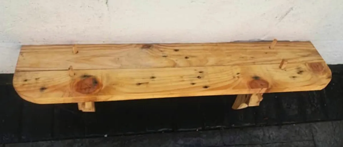 Country Style driftwood stove mantel / shelf - Image 4