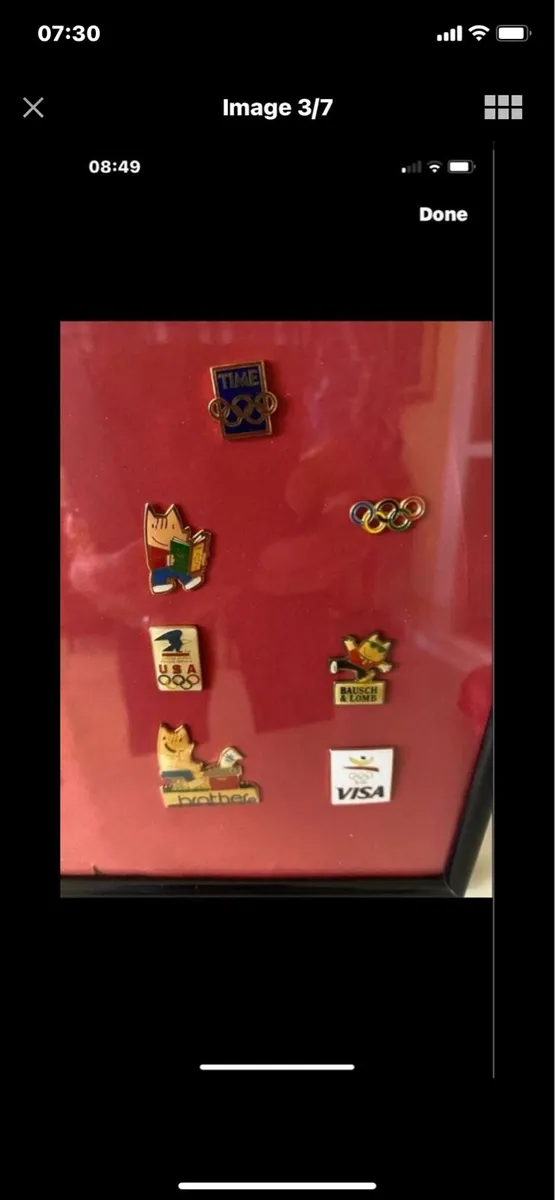 Framed International Olympic Pin Collection (14) - Image 3