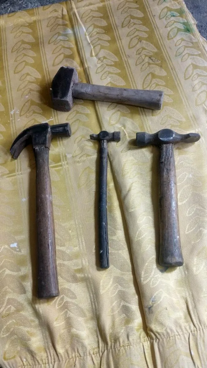 4. Vintage wooden handle hammers