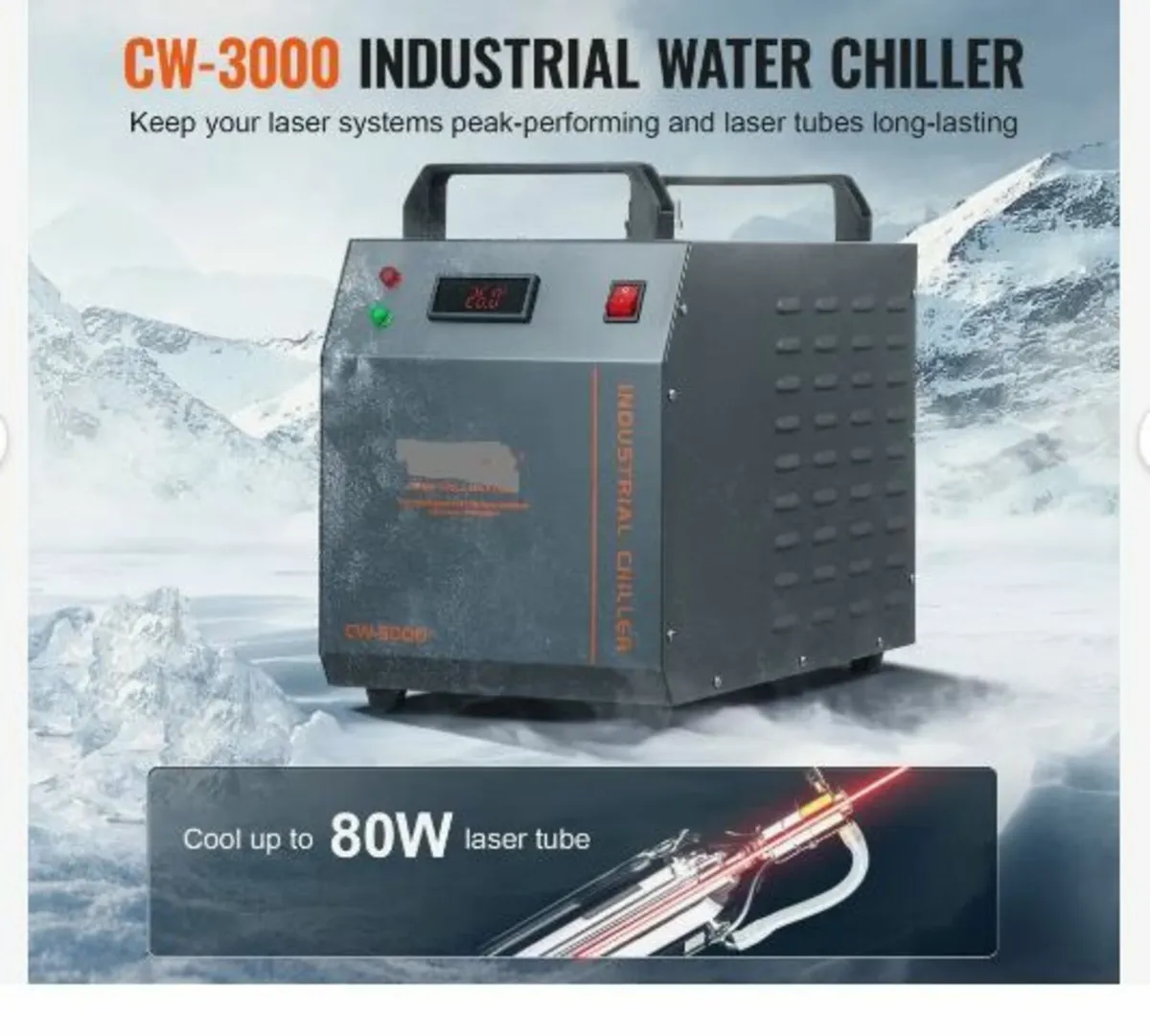 Industrial Water Chiller, CW-3000, 80W - Image 3