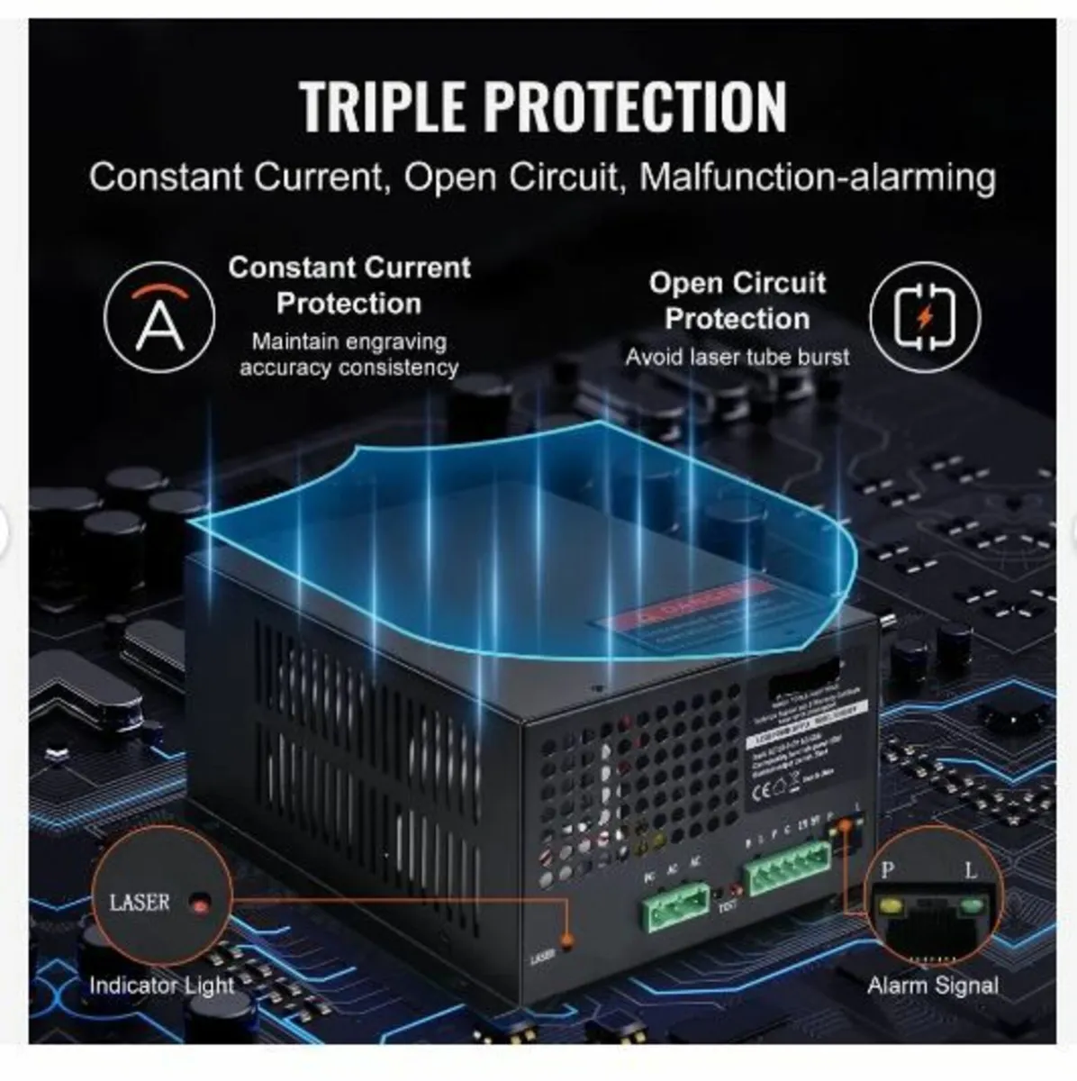 CO2 Laser Power Supply, 80W - Image 3