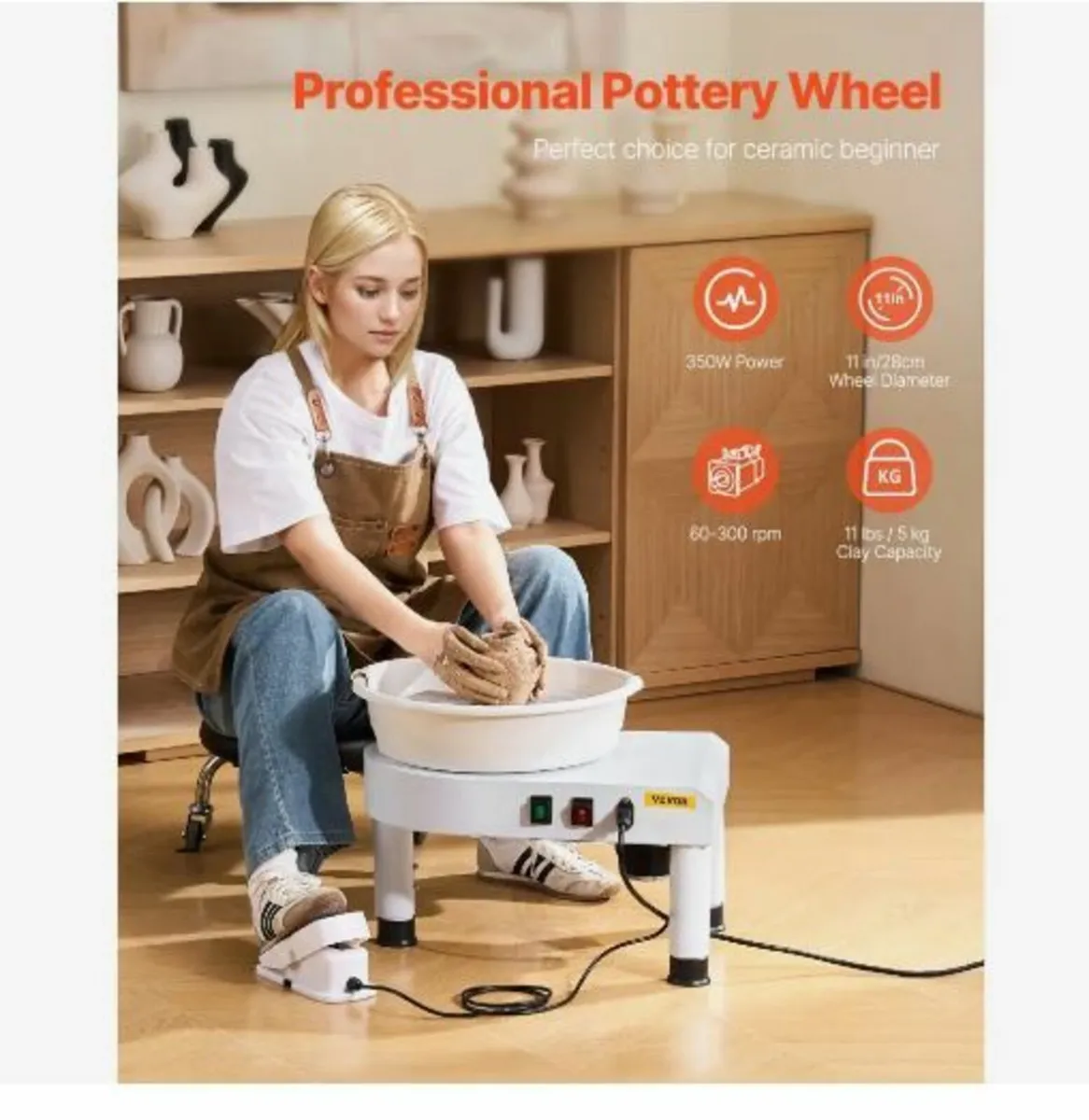 Pottery Wheel, 28 cm Ceramic Wheel Forming Machin - Image 2