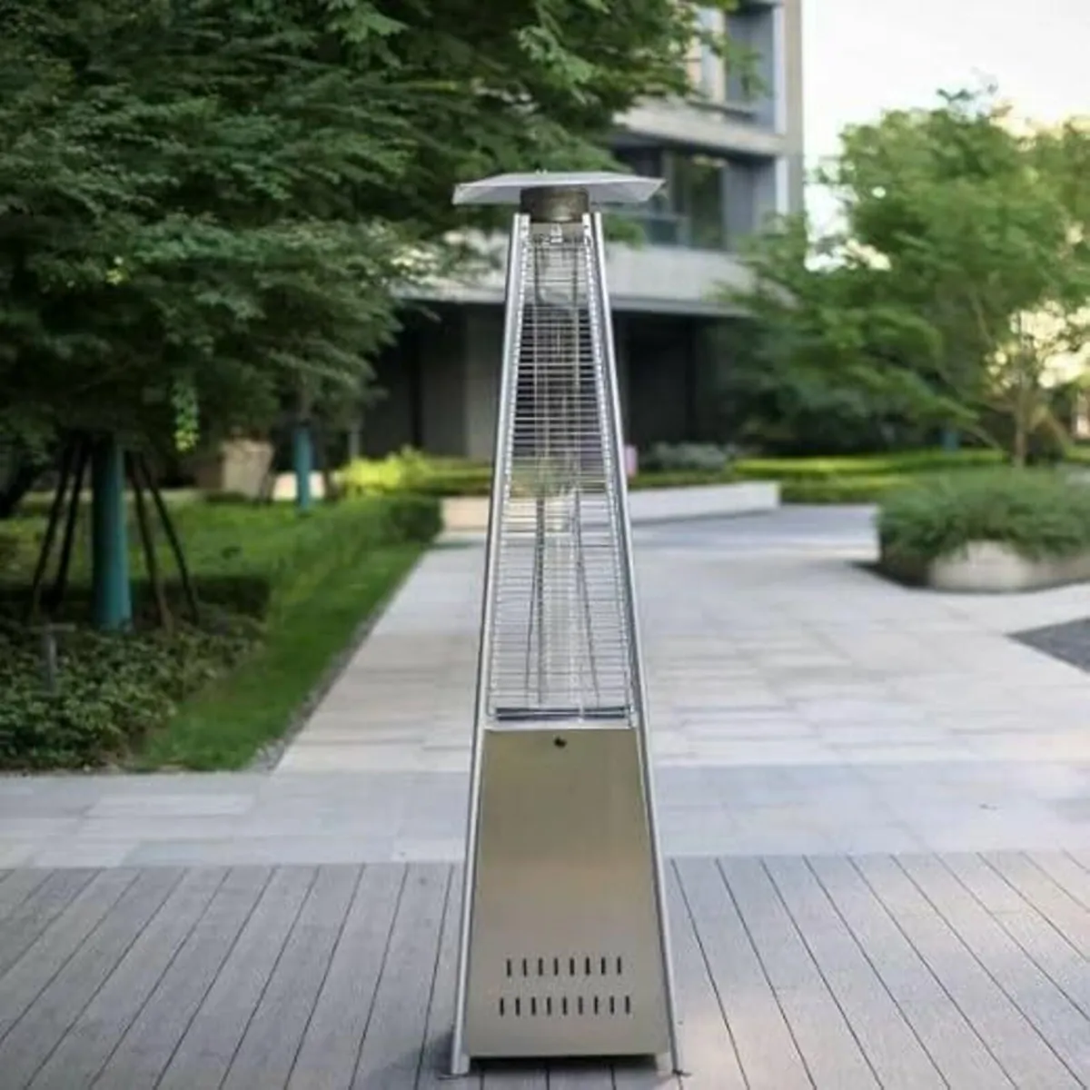 13kW Gas Patio Heater Stainless Steel Pyramid - Image 4