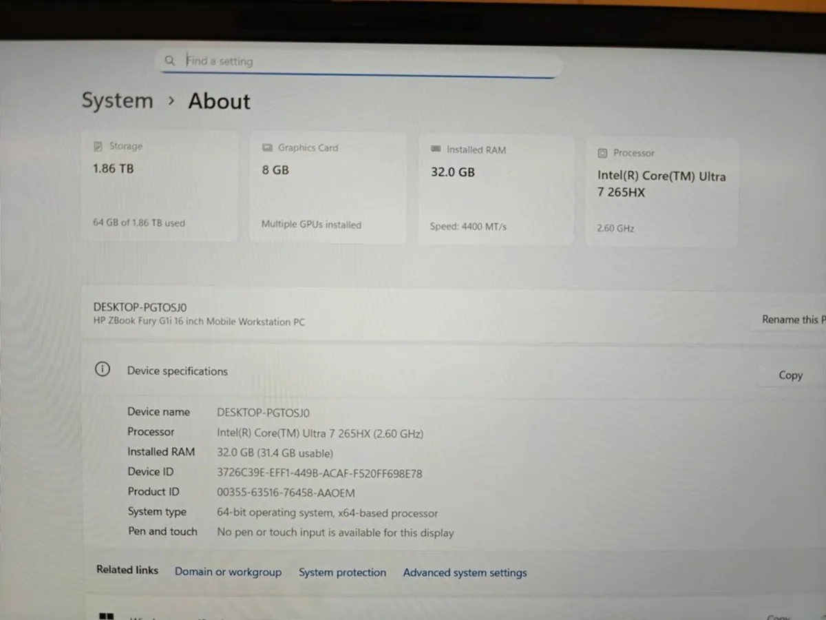 HP ZBook Fury 16 G1i | Ultra 7 | 32GB | 2TB | 16" - Image 4